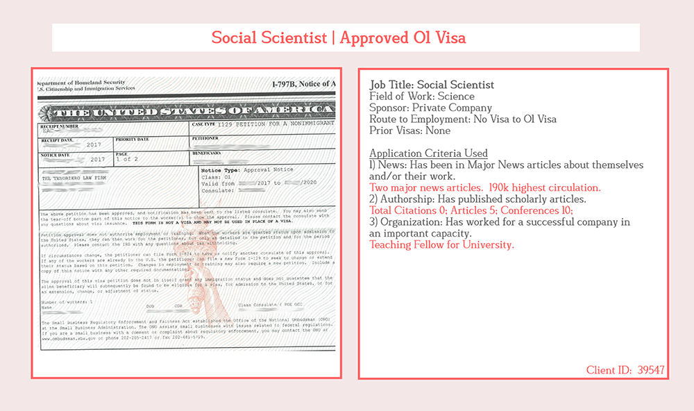 social scientist o1 visa